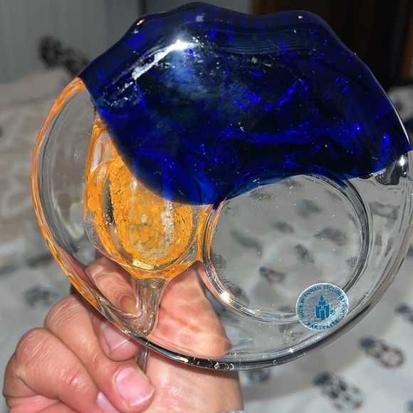 Partylite Orange Angel Fish Tealight Candle Holder Glass Summer Art RETIRED - Picture 4 of 4